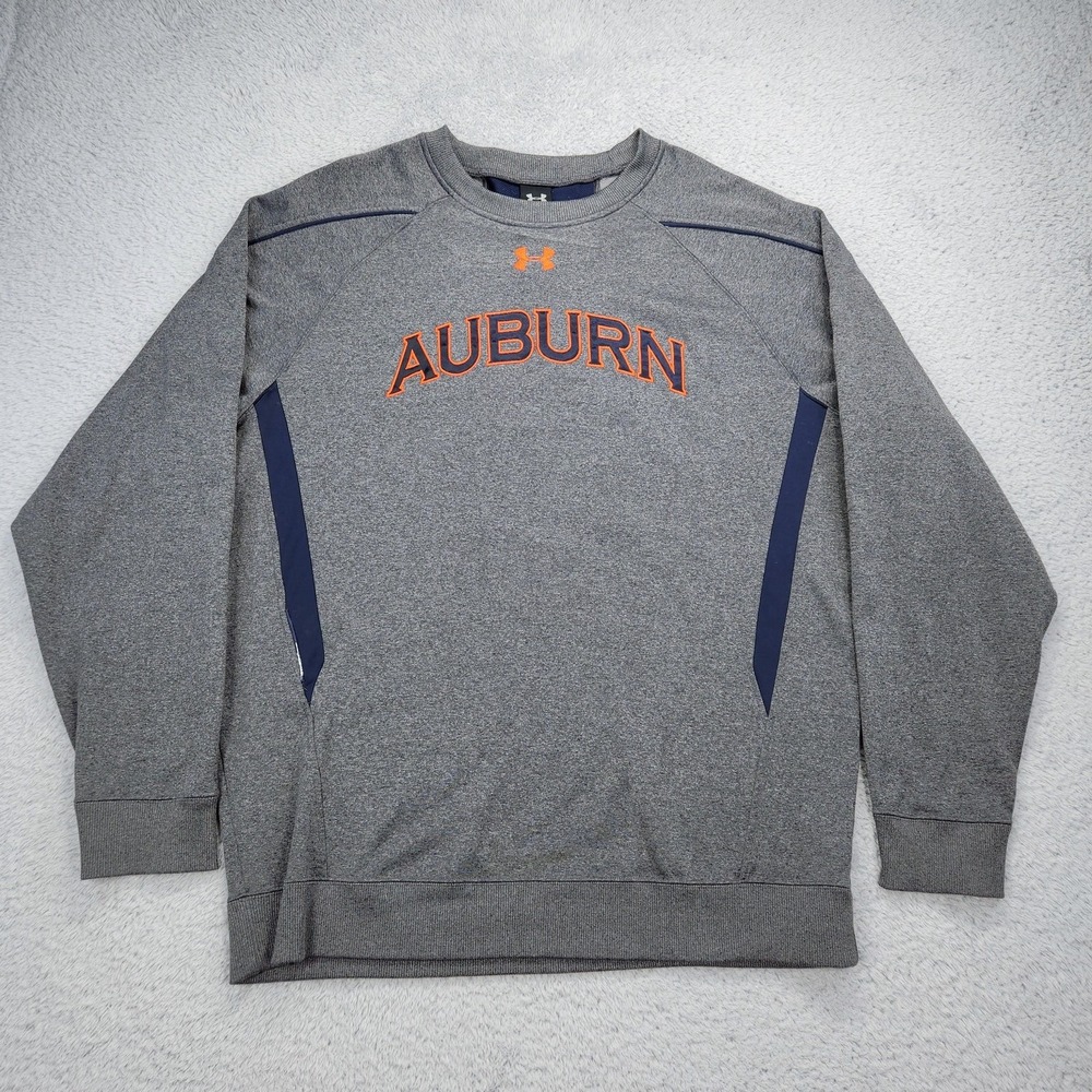 Auburn Tigers Sweatshirt Mens XL Under Armour Gray Blue Orange Embroidered NCAA